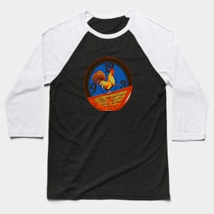 Rooster Clock Funny Art Baseball T-Shirt